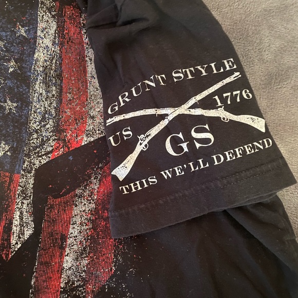 Gruntstyle Black spartan x American flag t-shirt - Picture 3 of 5
